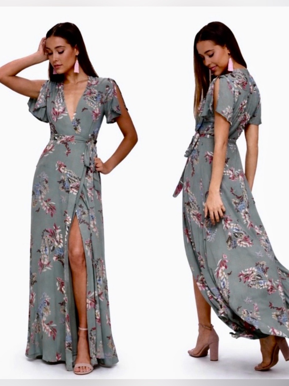 Lulu's ‘Fiorire’ Floral Wrap Maxi Dress